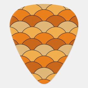 Dragon Scales, Fans, Waves, Seigaiha, Orange Guitar Pick