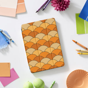 Dragon Scales, Fans, Waves, Seigaiha, Orange iPad Pro Cover