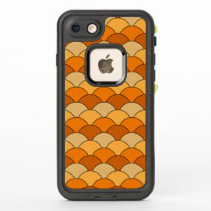 Dragon Scales, Fans, Waves, Seigaiha, Orange
