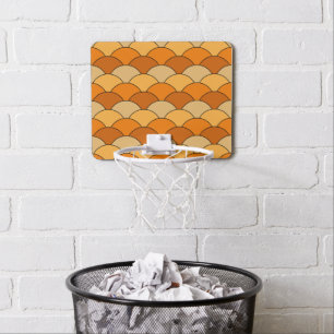 Dragon Scales, Fans, Waves, Seigaiha, Orange Mini Basketball Hoop