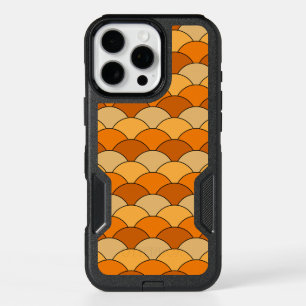 Dragon Scales, Fans, Waves, Seigaiha, Orange iPhone 16 Pro Max Case