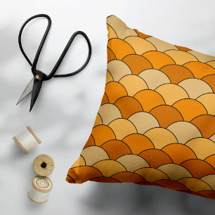 Dragon Scales, Fans, Waves, Seigaiha, Orange Pet Bed