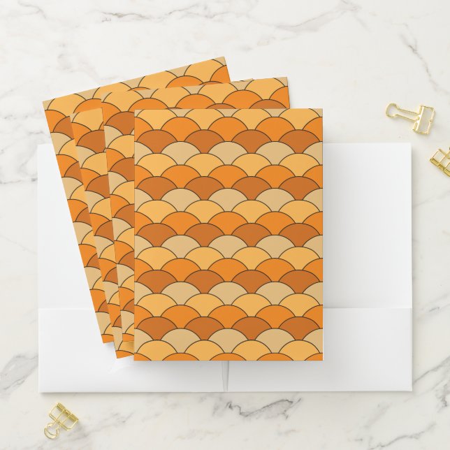 Dragon Scales, Fans, Waves, Seigaiha, Orange Pocket Folder (In Situ)