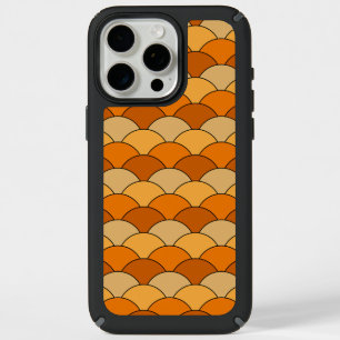Dragon Scales, Fans, Waves, Seigaiha, Orange iPhone 15 Pro Max Case