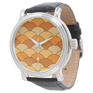 Dragon Scales, Fans, Waves, Seigaiha, Orange Watch