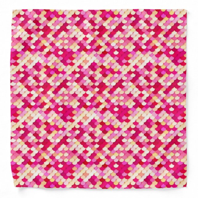 "Dragon Scales" - magenta, hot pink and peach Bandana (Front)