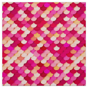 "Dragon Scales" - magenta, hot pink and peach Fabric
