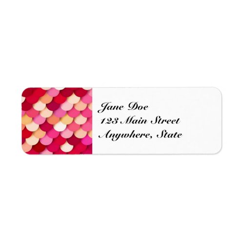 Dragon Scales _ magenta hot pink and peach Label