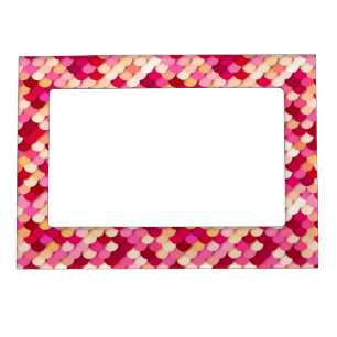 "Dragon Scales" - magenta, hot pink and peach Magnetic Picture Frame