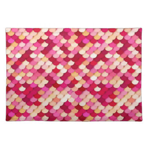 "Dragon Scales" - magenta, hot pink and peach Placemat