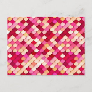 "Dragon Scales" - magenta, hot pink and peach Postcard