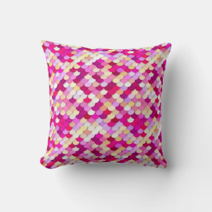 "Dragon Scales" - magenta, pink and gold Throw Pillow