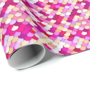 "Dragon Scales" - magenta, pink and gold Wrapping Paper