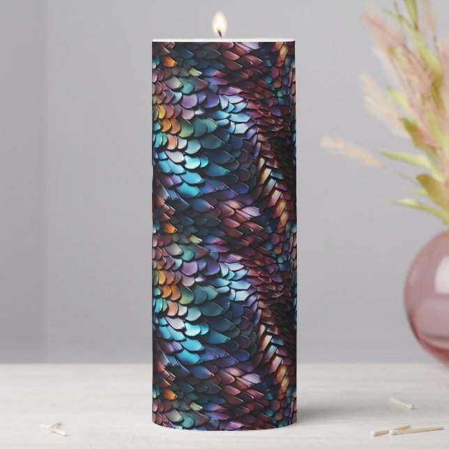 Dragon Scales Pillar Candle (In Situ)