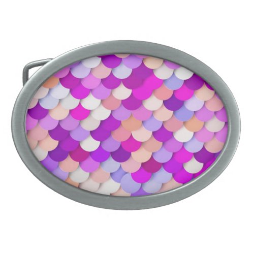 Dragon Scales _ purple hot pink and peach Belt Buckle