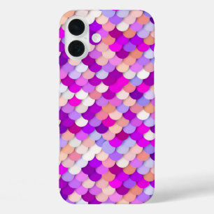 "Dragon Scales" - purple. hot pink and peach iPhone 16 Plus Case