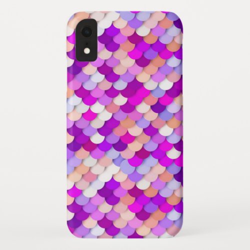 Dragon Scales _ purple hot pink and peach iPhone XR Case