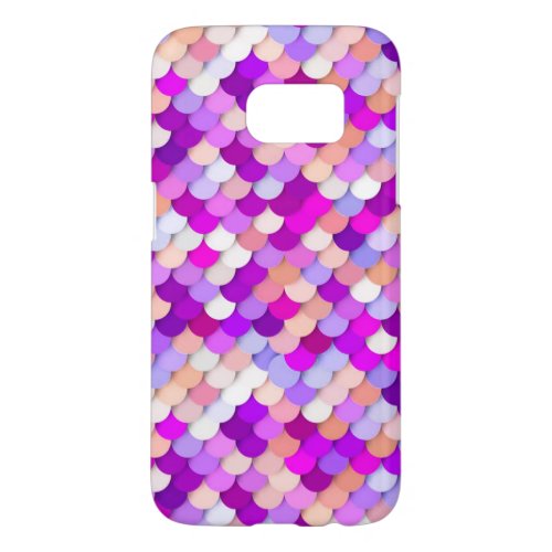 Dragon Scales _ purple hot pink and peach Samsung Galaxy S7 Case
