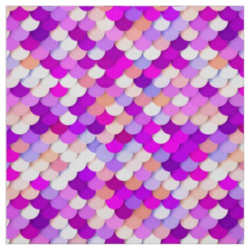 Dragon Scales _ purple hot pink and peach Fabric