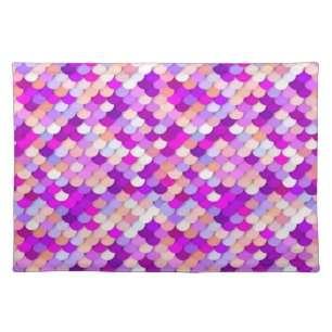 "Dragon Scales" - purple. hot pink and peach Placemat