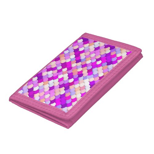 Dragon Scales _ purple hot pink and peach Tri_fold Wallet
