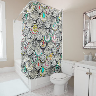 dragon scales shower curtain