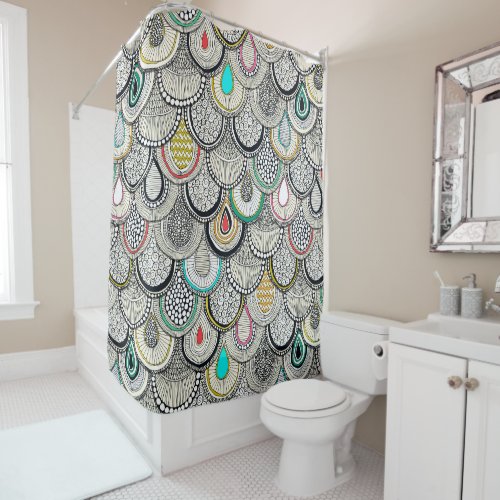 dragon scales shower curtain