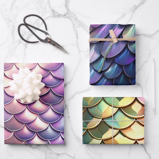 Dragon Scales Wrapping Paper Sheets (Front)