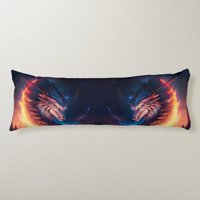 Dragon Scape Fire Night Body Pillow (Front)