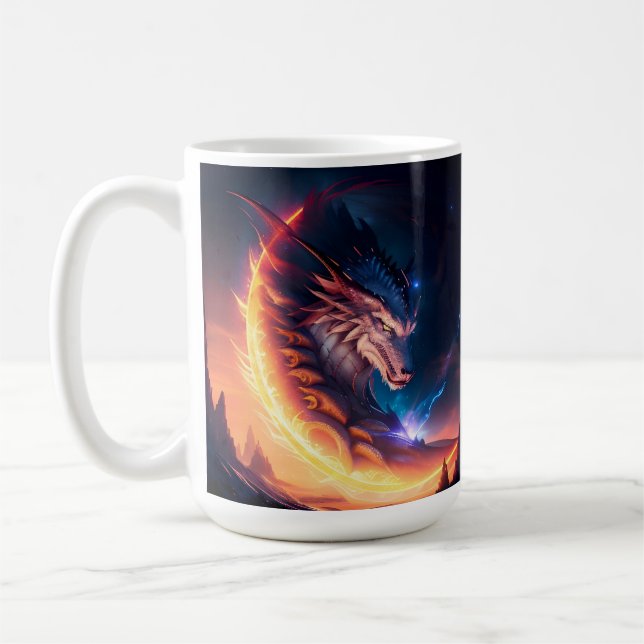 Dragon Scape Fire Night Coffee Mug (Left)