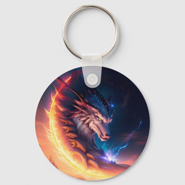 Dragon Scape Fire Night Keychain (Front)