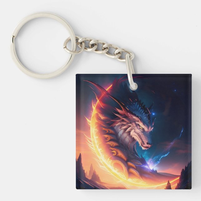 Dragon Scape Fire Night Keychain (Front)
