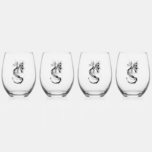 Dragon Set of Wine Glasses