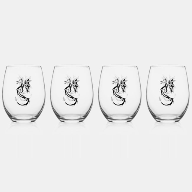 Dragon Set of Wine Glasses