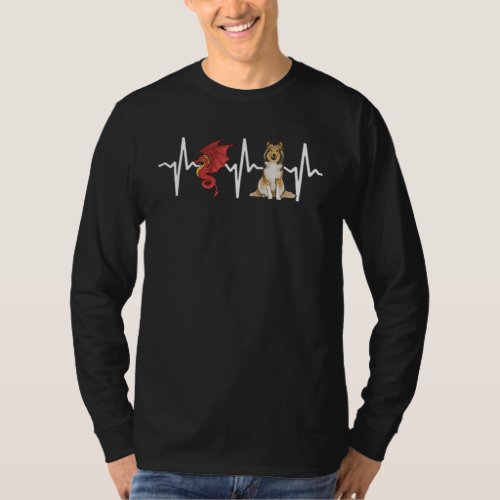 Dragon Shetland Sheepdog Heartbeat Dog T_Shirt