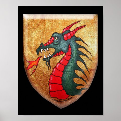 Dragon Shield Print | Zazzle