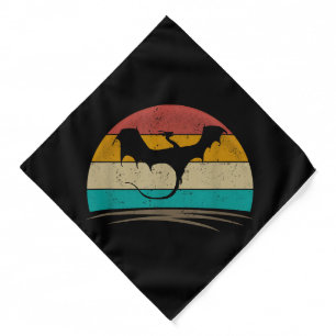 Dragon Shirt Retro Vintage Dragon Mythical Creatur Bandana