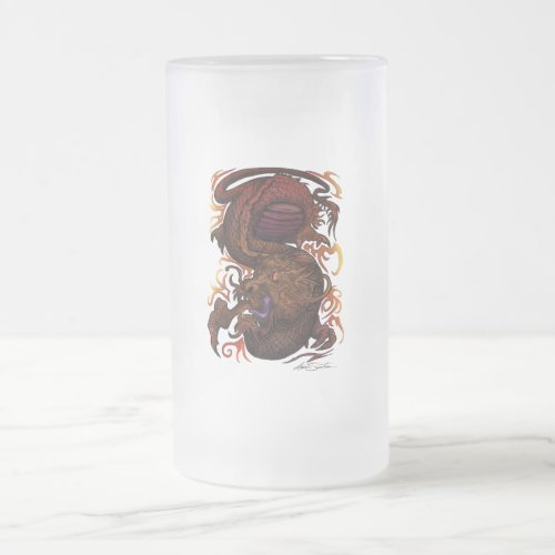 Dragon Signature Design Frosted Glass Beer Mug