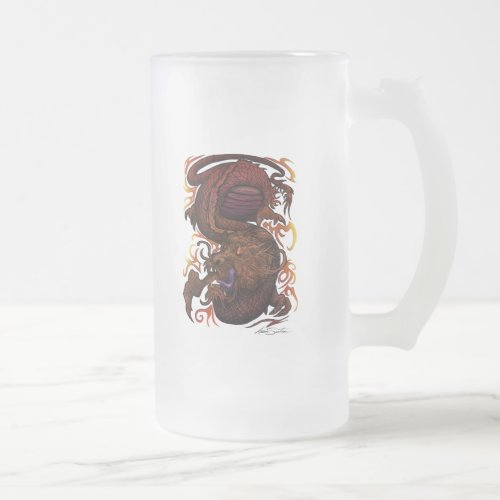 Dragon Signature Design Frosted Glass Beer Mug