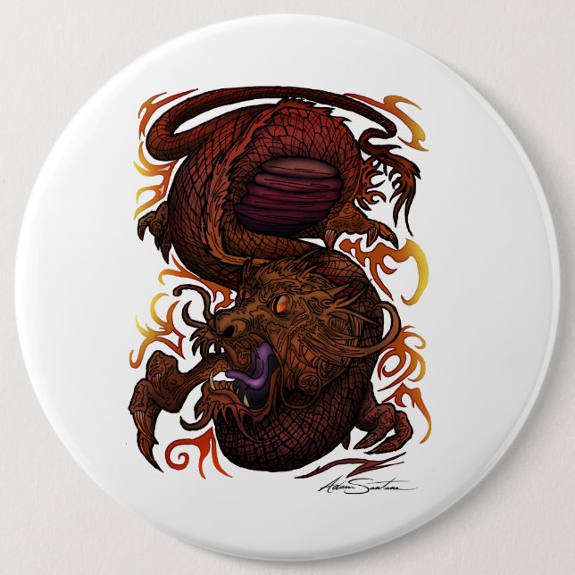 Dragon (Signature Design) Pinback Button (Front)