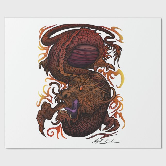 Dragon (Signature Design) Wrapping Paper (Flat)
