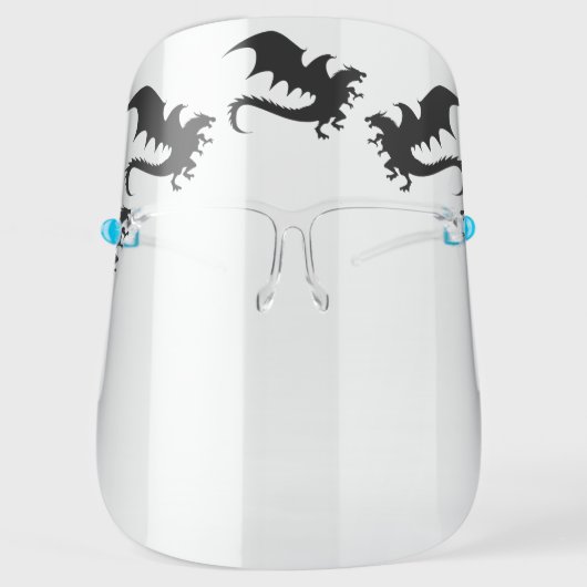 Dragon Silhouette Fantasy Face Shield (Front)