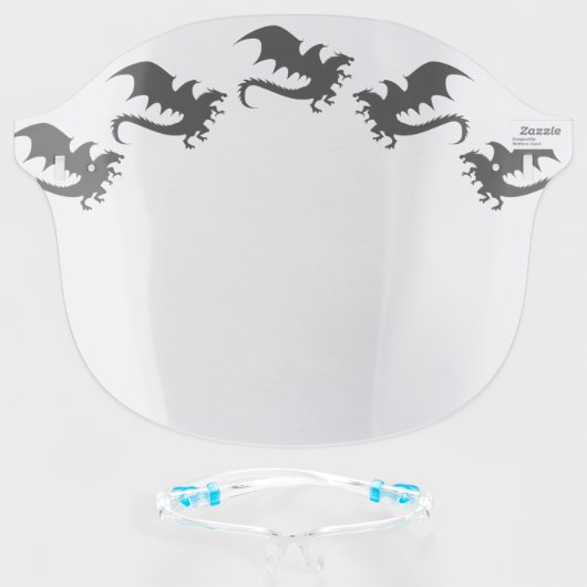 Dragon Silhouette Fantasy Face Shield (Front w/Glasses)