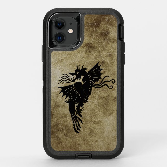 Dragon Silhouette Spirit Animal Totem Emblem Otterbox iPhone Case (Back)
