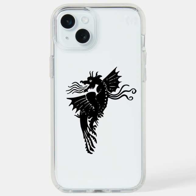 Dragon Silhouette Spirit Animal Totem Emblem Speck iPhone Case (Front (White))