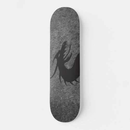 Dragon silhouette with grass in the background skateboard