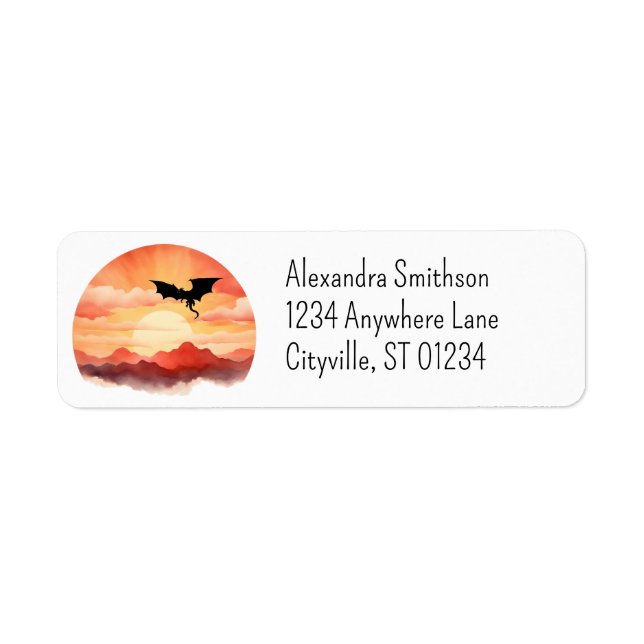 Dragon Silhouetted Against a Sunset Label (Front)