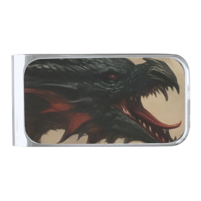 Dragon Silver Finish Money Clip (Front)