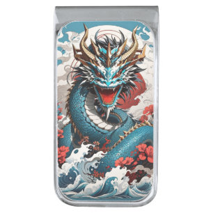 Dragon silver finish money clip