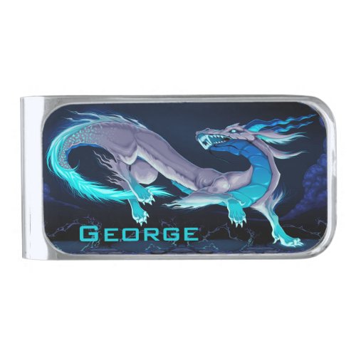 Dragon  silver finish money clip